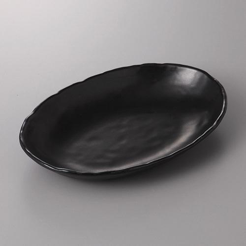 【みやび街道4-385】黒釉小判カレー皿
