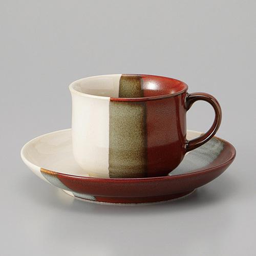 【みやび街道4-774】赤茶ヌリ分コーヒー碗皿