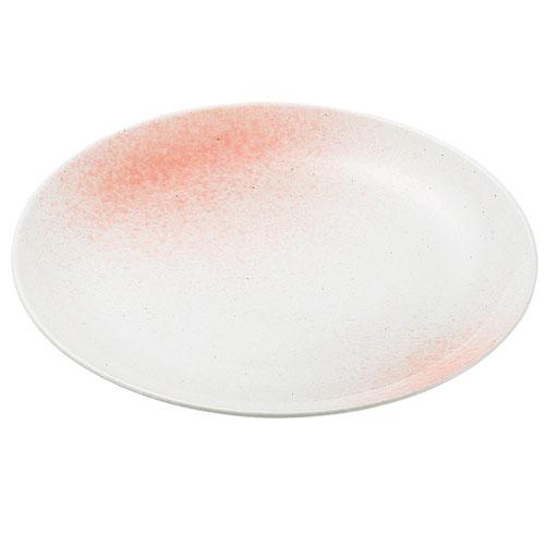 【ときわ28集-171】 白玉粉引ピンク吹深型尺二皿（ビュッフェスタイル）