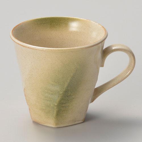 【ときわ28集-611】 黄織部けずりコーヒー碗