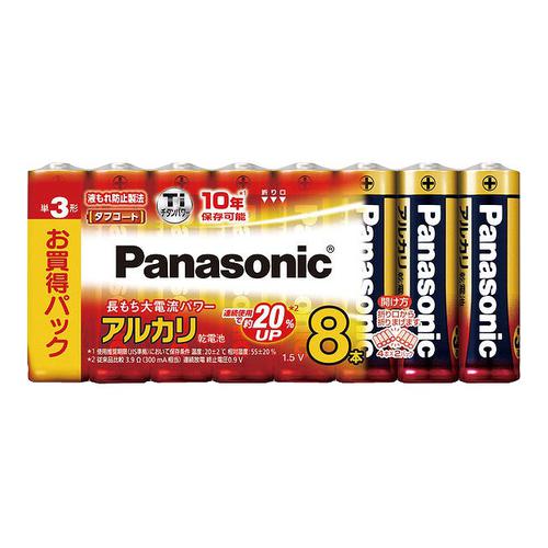 パナソニック アルカリ乾電池 単3形 8本パックＬＲ6ＸＪ/8ＳＷ  9-2600-0901