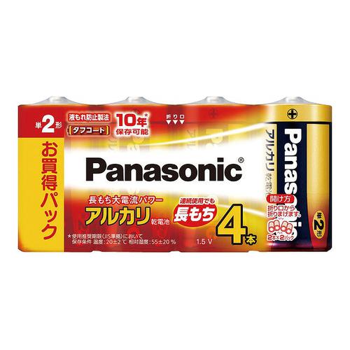 パナソニック アルカリ乾電池 単2形 4本パックＬＲ14ＸＪ/4ＳＷ  9-2600-0801