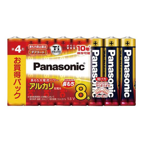 パナソニック アルカリ乾電池 単4形 8本パックＬＲ03ＸＪ/8ＳＷ  9-2600-1001