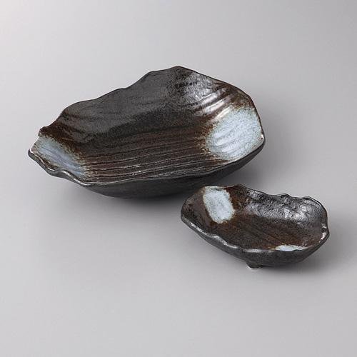 【みやび街道4-066】白吹黒水晶岩型刺身鉢