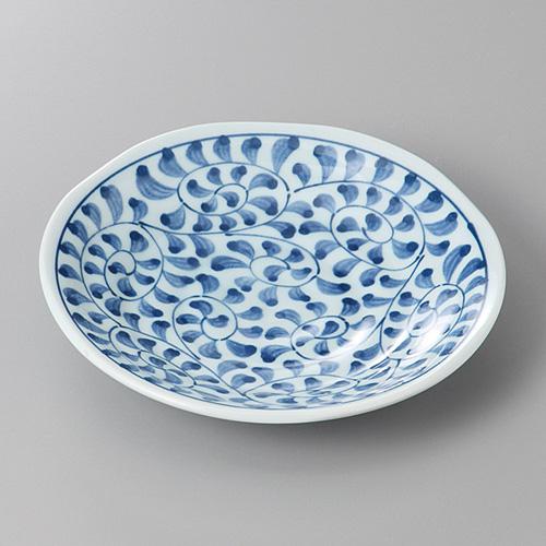 ◇堂◇古伊万里 染付 蛸唐草文 皿 5客 無傷完品 江戸期 51kw216