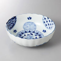 【みやび街道4-431】藍丸紋菊型4．5鉢