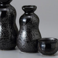 【みやび街道5-447】黒滴　織部流し瓢箪　小徳利 (本商品の販売を終了致しました)