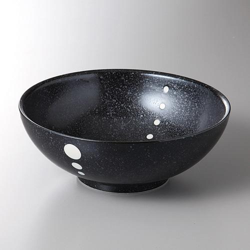 【みやび街道4-537】黒結晶点紋めん鉢