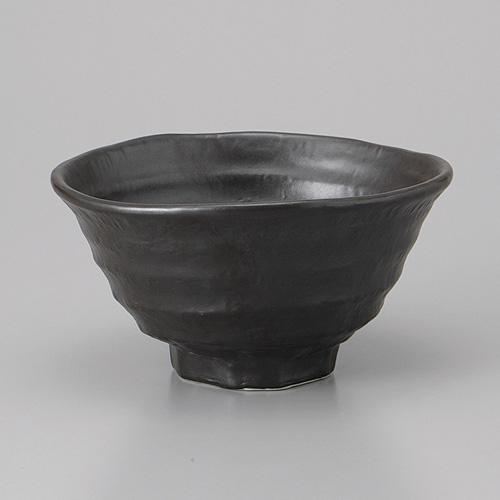 【みやび街道4-560】新いぶし黒ろくべ型茶碗（小）