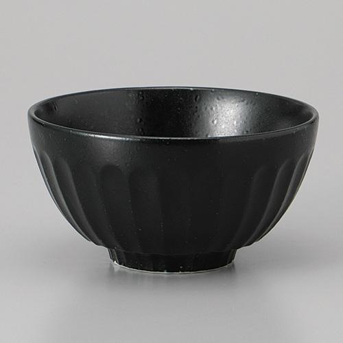 【みやび街道4-571】黒ガラスマットシェイプ茶碗