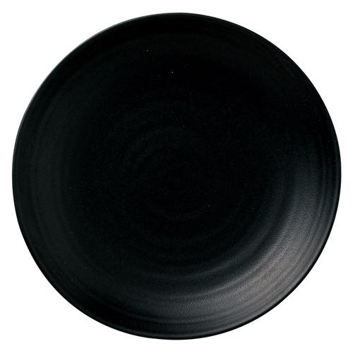 【みやび街道4-654】黒白（こくはく）　黒　6寸皿