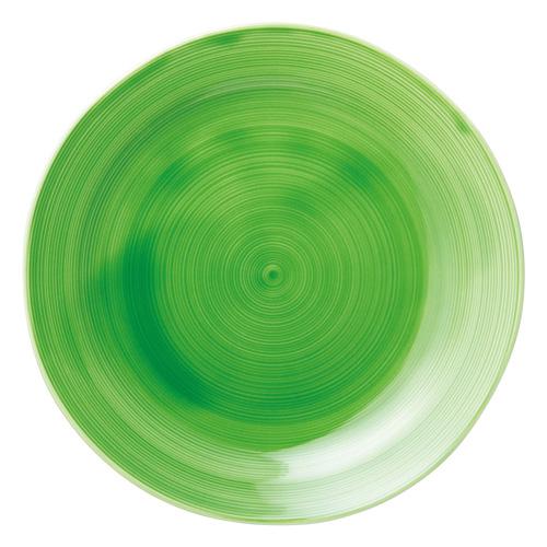 【みやび街道4-054】緑釉クシ目27㎝丸皿