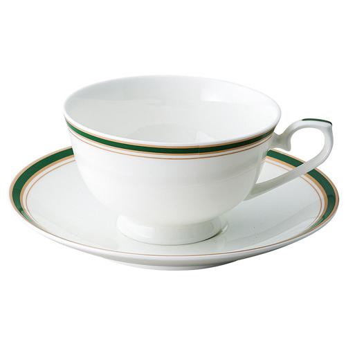 【みやび街道4-726】ディープグリン（最高級ボーンチャイナ）　コーヒー・紅茶兼用皿