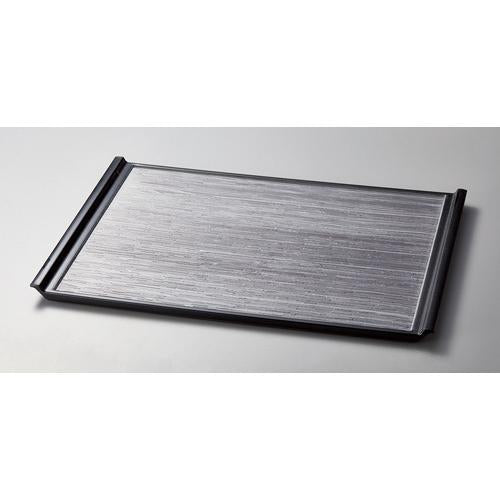 【みやび街道5-882】ヘギ目フライト盆　グレイウッド天黒弱ＳＬ尺2