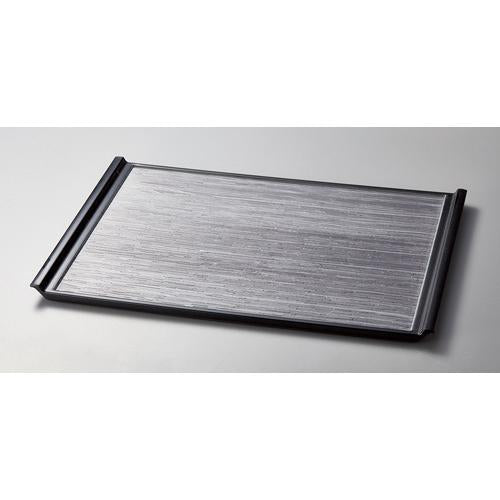 【みやび街道5-882】ヘギ目フライト盆　グレイウッド天黒弱ＳＬ尺5