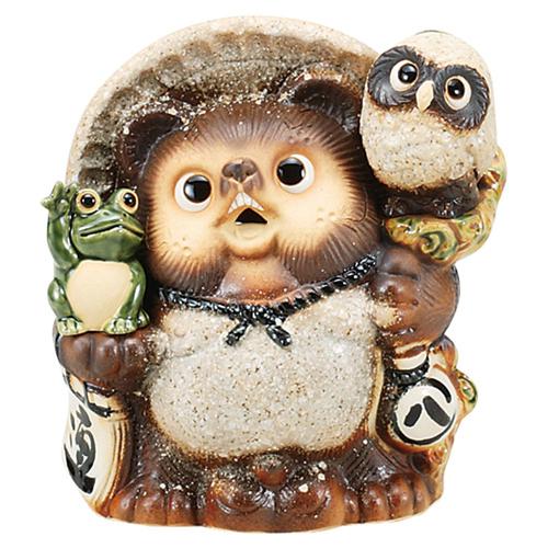 42 信楽満願成就ひねり狸さん01 信楽焼 13号満願成就狸(笑い目) たぬき タヌキ 開運 縁起物