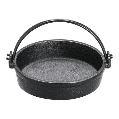 （Ｓ）鉄 すきやき鍋 ツル付（黒ぬり） 15cm  9-2089-0401