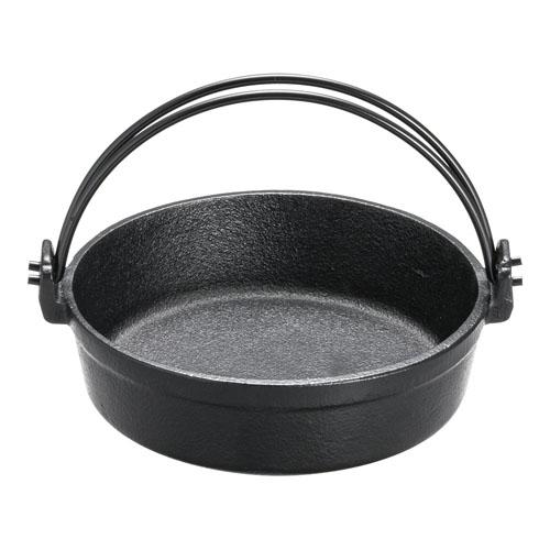（Ｓ）鉄 すきやき鍋 ツル付（黒ぬり） 16cm  9-2089-0402