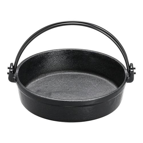 （Ｓ）鉄 すきやき鍋 ツル付（黒ぬり） 18cm  9-2089-0403