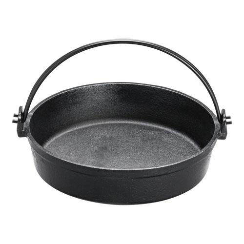 （Ｓ）鉄 すきやき鍋 ツル付（黒ぬり） 22cm  9-2089-0405