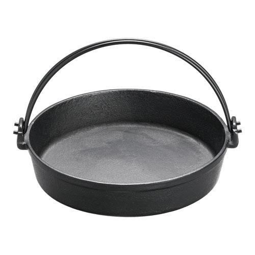 （Ｓ）鉄 すきやき鍋 ツル付（黒ぬり） 24cm  9-2089-0406