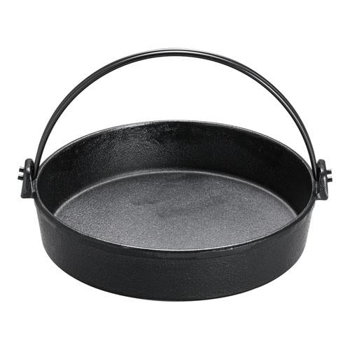 （Ｓ）鉄 すきやき鍋 ツル付（黒ぬり） 26cm  9-2089-0407
