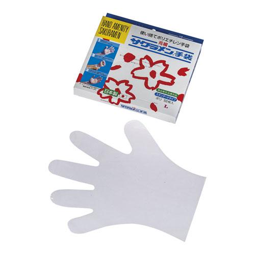 【問合せ商品】サクラメンスタンダード手袋（100枚入） Ｌ ポリ透明  9-1471-0603