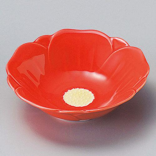 【ときわ28集-98】 赤釉椿花形鉢