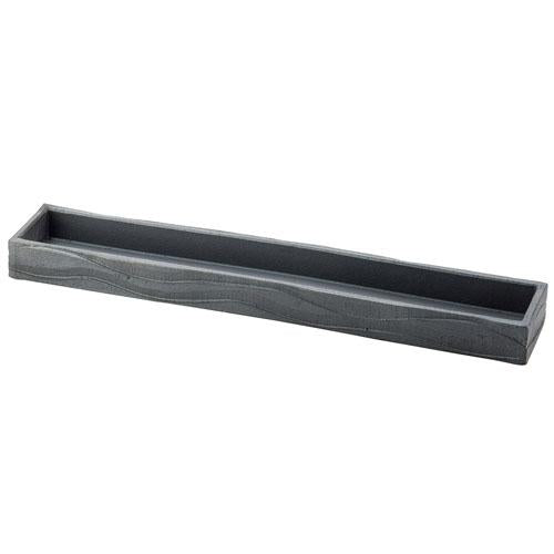 【ときわ28集-154】 黒銀彩１５.０長角大鉢 (本商品の販売を終了致しました)