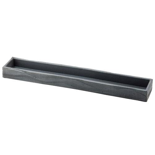 【ときわ28集-154】 黒銀彩１０.０長角大鉢 (本商品の販売を終了致しました)