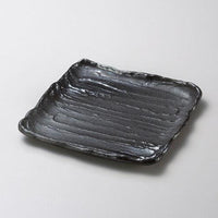 【ときわ28集-190】 金吹黒砂荒ソギ２２cm角皿