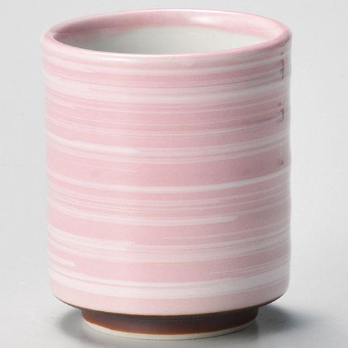 【ときわ28集-383】 ピンク 白刷毛 切立湯呑（小）