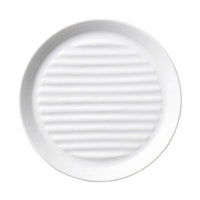 【ときわ28集-598】機能食器 ホワイト１４cmストライプ皿