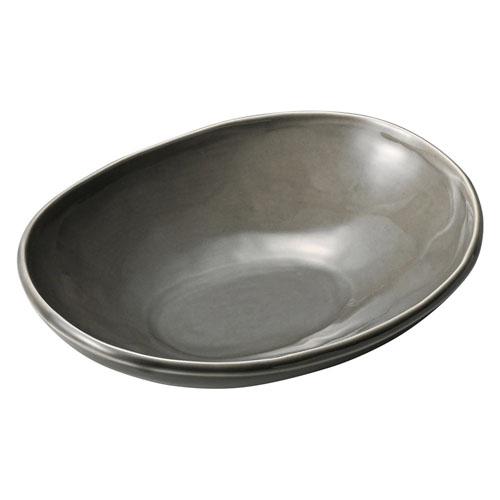 【ときわ28集-548】カフェズ グレーいっぷく楕円鉢Ｓ