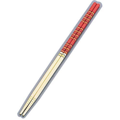 竹製 歌舞伎菜箸 赤 36cm  9-0434-0502