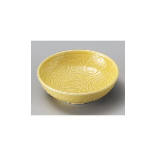 黄色唐草彫丸鉢