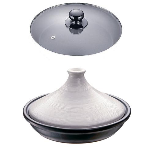 ブローディア ＩＨタジン鍋（ガラス蓋付） 19cm 白 3002  9-0071-1401