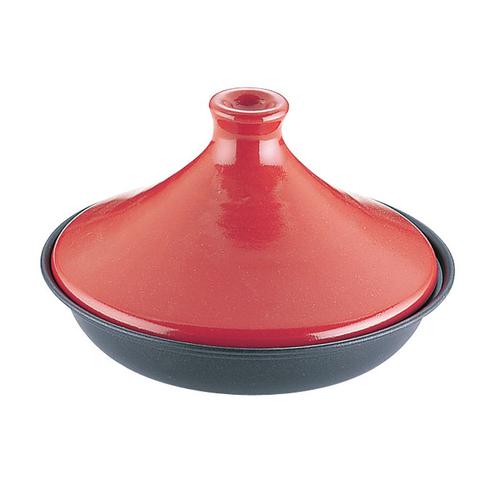 ブローディア ＩＨタジン鍋（ガラス蓋付） 19cm 赤 3075  9-0071-1601