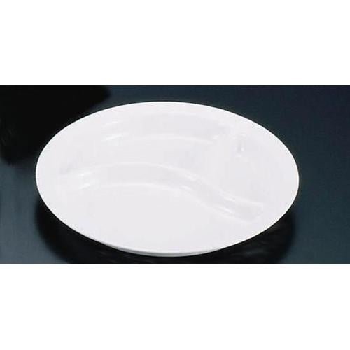 メラミン 丸ランチ皿（新型） №56 3ツ切    白  9-2440-1701