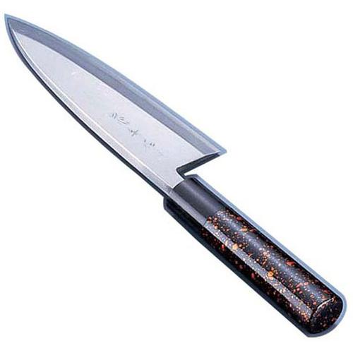 歌舞伎調和庖丁 忠舟 出刃 15 cm 黒金茶 1-0301-1001
