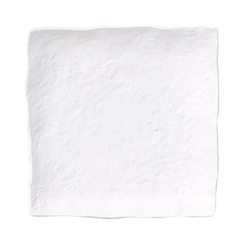 ねーじゅ 白マット 石目4.3正角皿(本商品の販売を終了致しました)