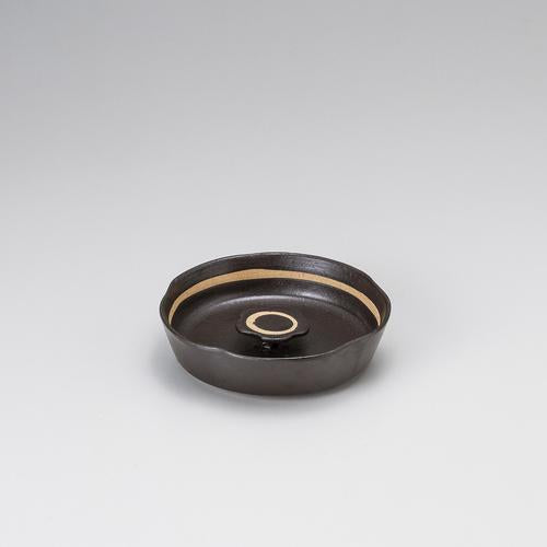 【ときわ28集-748】 黒オリベ花型６寸灰皿
