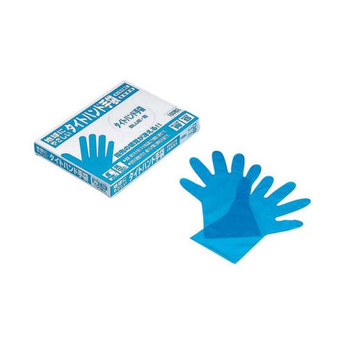 【問合せ商品】シンガー タイトハンド ブルー手袋 Ｌ（100枚入）  9-1472-0602