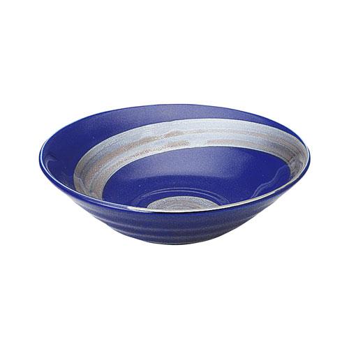 銀彩ブルー  リップル5.0鉢