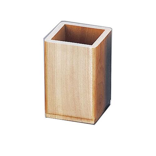 木製 角型箸立（アルミ受皿付）ナチュラル Ｍ40－574  9-1996-1201