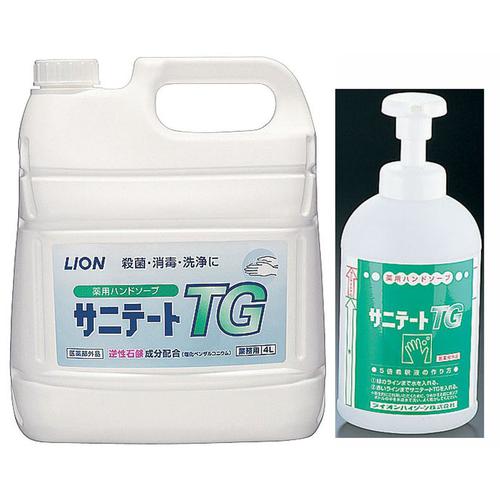 ライオン薬用ハンドソープ サニテートＴＧ 4Ｌ 700ｍｌ泡ポンプ付  9-1431-1201