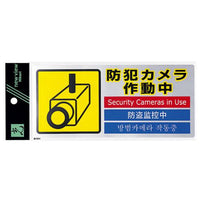 多国語防犯対策ステッカー 防犯カメラ作動中  9-2536-3201