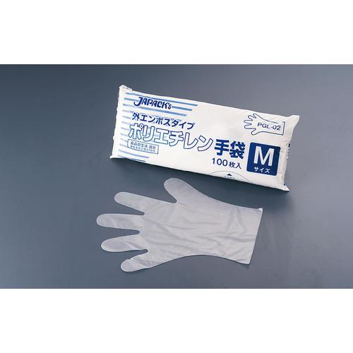 【問合せ商品】 ジャパックス ポリエチレン手袋 ＰＧＬ－03 Ｌ（100枚入）  9-1473-0903