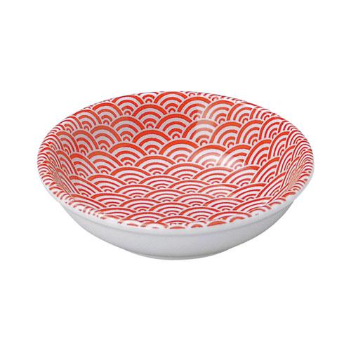 青海波 赤 11cm薬味皿