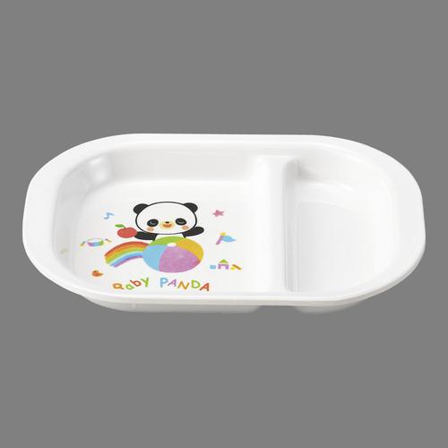 メラミンお子様食器「赤ちゃんパンダ」 ＰＡ－10 角ランチ皿  9-2427-0101